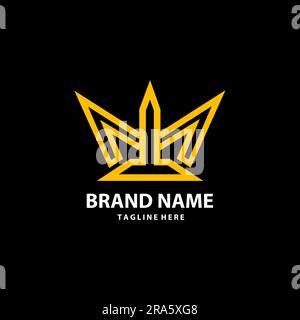 Lettre abstraite initiale M tendance couronne design de luxe logo Illustration de Vecteur