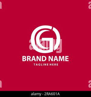 Design minimaliste initial CG, logo cercle GC Illustration de Vecteur