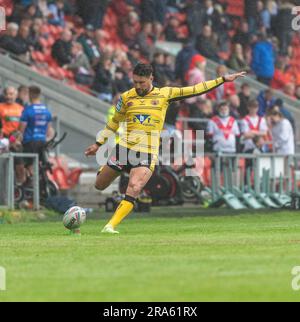 St Helens, Merseyside, Angleterre 30th juin 2023. Gareth Widdop de Castleford se réchauffe avant le match, pendant le St Helens Rugby football Club V Castleford Tigers au stade totalement Wicked, la Super League de Betfred (Credit image: ©Cody Froggatt/Alamy Live news) Banque D'Images