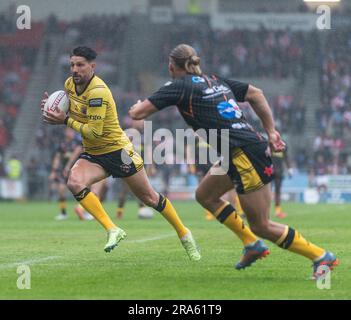 St Helens, Merseyside, Angleterre 30th juin 2023. Gareth Widdop de Castleford se réchauffe avant le match, pendant le St Helens Rugby football Club V Castleford Tigers au stade totalement Wicked, la Super League de Betfred (Credit image: ©Cody Froggatt/Alamy Live news) Banque D'Images