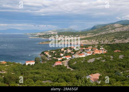 Côte Adriatique, près de Senj, Golfe de Kvarner, Croatie Banque D'Images