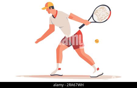 Motif vectoriel plat pour joueur de tennis Illustration de Vecteur