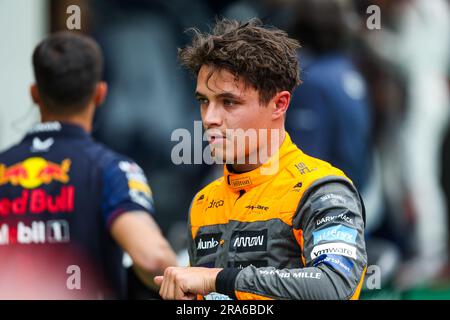 Spielberg, Autriche. 01st juillet 2023. NORRIS Lando (gbr), McLaren F1 Team MCL60, portrait lors de la ronde 7th du Championnat de Formule 2 de la FIA 2023 de 30 juin à 2 juillet 2023 sur l'anneau de taureau rouge, à Spielberg, Autriche - photo Florent Gooden/DPPI crédit: DPPI Media/Alay Live News Banque D'Images