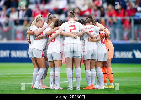Biel, Suisse. 30th juin 2023. Suisse, Bienne, 30 juin 2023: Réunion d'équipe de Suisse avant le match international de football amical entre la Suisse et la Zambie au Tissot Arena de Bienne, Suisse. (Daniela Porcelli/SPP) crédit: SPP Sport presse photo. /Alamy Live News Banque D'Images