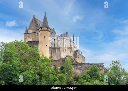 11th siècle Château de Vianden (Château de Vianden), Vianden, canton de Vianden, Luxembourg Banque D'Images