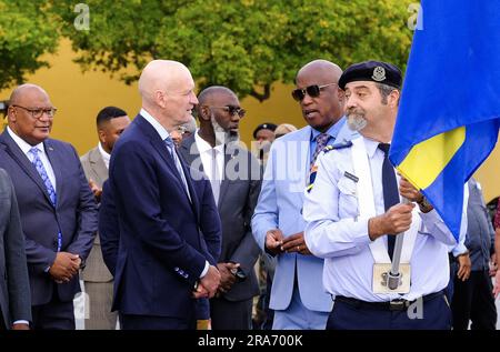 WILLEMSTAD - le ministre Ernst Kuipers (Santé publique, bien-être social et Sport) pendant la commémoration de l'esclavage à Curaçao. Sur Keti Koti, on se souvient qu'il y a exactement 150 ans, l'esclavage a pris fin sous le régime hollandais. ANP RAMSAY SOEMANTA pays-bas - belgique Out crédit: ANP/Alay Live News Banque D'Images