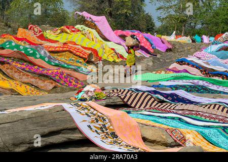 Dhobi ghat Washerman place à l'inde rurale Banque D'Images