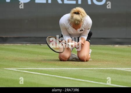 Bad Homburg, Allemagne. 01st juillet 2023. Tennis: WTA Tour, célibataires, femmes, finale, Bronzetti (ITA) - Siniakova (CZE). Katerina Siniakova réagit. Credit: Jörg Halisch/dpa/Alamy Live News Banque D'Images