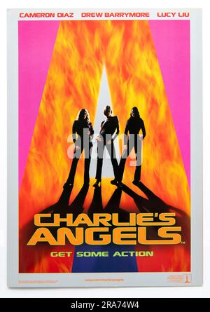 Couverture d'informations publicitaires pour le film Charlie's Angels, sorti en 2000 Banque D'Images