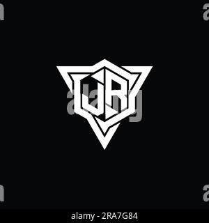 Junior lettre logo monogramme forme hexagonale avec contour triangulaire coupe de style modèle Banque D'Images