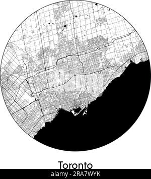 Carte de la ville Toronto Canada Amérique du Nord illustration vectorielle noir blanc Illustration de Vecteur