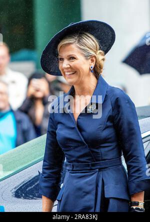 Amsterdam, Niederlande. 01st juillet 2023. La reine Maxima des pays-Bas arrive à l'Oosterpark d'Amsterdam, sur 01 juillet 2023, pour assister à Ketikoti (commémoration nationale du passé de l'esclavage hollandais), le roi prononce un discours et présente ses excuses. Crédit : Albert Nieboer/Netherlands OUT/point de vue OUT/dpa/Alay Live News Banque D'Images