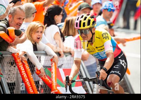 Bilbao, Vizcaya, Espagne. 1st juillet 2023. Richard Carapaz (EF EDUCATION - EASYPOST) lors de l'ascension finale de la première étape du Tour de France 2023 à Bilbao, Espagne (Credit image: © Alberto Gardin/ZUMA Press Wire) USAGE ÉDITORIAL SEULEMENT! Non destiné À un usage commercial ! Crédit : ZUMA Press, Inc./Alay Live News Banque D'Images