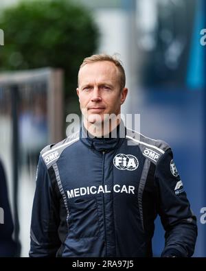 Spielberg, Autriche. 01st juillet 2023. REINDLER Karl, pilote de voiture médicale de la FIA, portrait, lors de la ronde 7th du Championnat de Formule 2 de la FIA 2023 de 30 juin à 2 juillet 2023 sur l'anneau de taureau rouge, à Spielberg, Autriche - photo Florent Gooden/DPPI crédit: DPPI Media/Alay Live News Banque D'Images