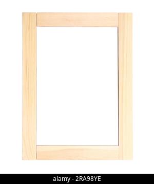 Cadre en bois isolé sur blanc. Pour miroir, photo, photo, peinture et autres Banque D'Images