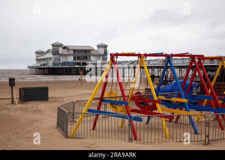 Le Grand Pier à Weston Super Mare Banque D'Images