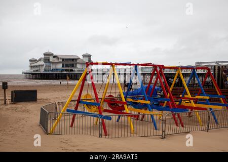 Le Grand Pier à Weston Super Mare Banque D'Images