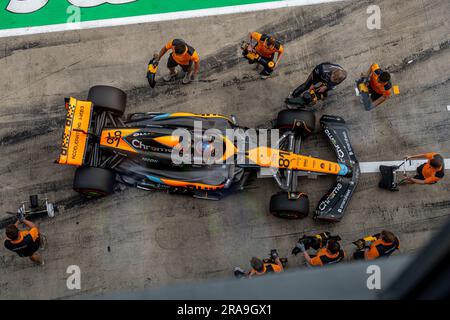 RED BULL RING, AUTRICHE - JUIN 30 : Oscar Piastri, McLaren F1 MCL60 pendant le Grand Prix autrichien au Red Bull Ring, samedi 30 juin 2023 à Spielberg, Autriche. (Photo de Michael Potts/BSR Agency) Banque D'Images