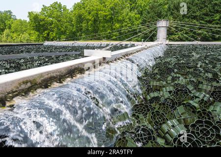 Installation de traitement des eaux usées, Pennsylvanie, États-Unis Banque D'Images