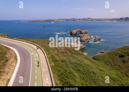 Voir la côte espagnole à Ribadeo au nord de l'Espagne Banque D'Images