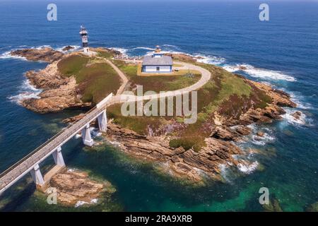 Vue aérienne du phare de Ribadeo dans le nord de l'Espagne Banque D'Images