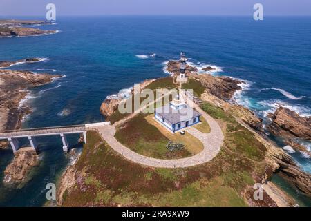 Vue aérienne du phare de Ribadeo dans le nord de l'Espagne Banque D'Images