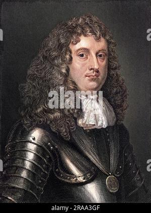 EDWARD MONTAGU, premier comte de SANDWICH distingué commandant naval qui est mort par noyade quand son navire a pris feu pendant la lutte des Hollandais, Date: 1625 - 1672 Banque D'Images