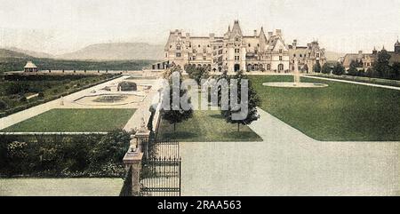 Le manoir de George W Vanderbilt à Biltmore, près d'Asheville, en Caroline du Nord, « le pays le plus cher et le plus magnifique d'Amérique ». Date: 1903 Banque D'Images