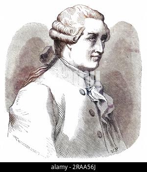 Jacques de Vaucanson (1709 - 1782) inventeur français de machines à tisser de la soie et d'automates Date: 1868 Banque D'Images