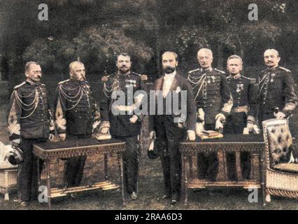 MARIE-FRANÇOIS-SADI CARNOT (1837 - 1894), homme d'État français, président, avec son cabinet militaire. Date: 1887 Banque D'Images