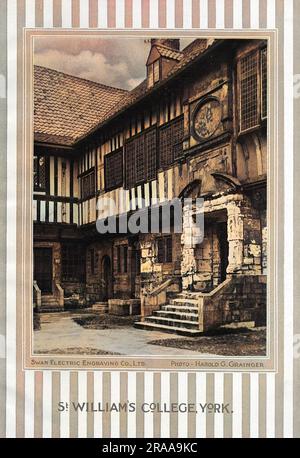 St William's College, York - un bel exemple d'un bâtiment tudor. Date: 1924 Banque D'Images