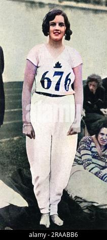 Ethel Mary Catherwood (1908-1987), athlète canadienne et gagnante de la première médaille d'or olympique féminine au saut en hauteur aux Jeux olympiques d'Amsterdam en 1928, établissant ainsi un record mondial. Date: 1928 Banque D'Images