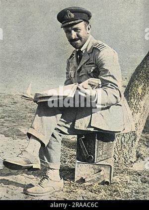 Commodore de l'air Charles Rurney Samson CMG, DSO & Bar, AFC (8 juillet 1883 û 5 février 1931), pionnier britannique de l'aviation navale. Il a été l'un des quatre premiers officiers choisis pour l'entraînement des pilotes par la Marine royale et a été le premier à voler un avion à partir d'un navire en mouvement. Il commande également les premiers véhicules blindés britanniques utilisés au combat. Transféré à la Royal Air Force lors de sa création en 1918, Samson a occupé le commandement de plusieurs groupes dans la période d'après-guerre immédiate et en 1920s. Photo dans le magazine Illustrated Sporting & Dramatic News pendant qu'il participe à la campagne de Daradanelles. Il Banque D'Images