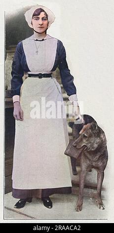 Constance Edwina (née Cornwallis-Ouest), duchesse de Westminster (plus tard Mme James Fitzpatrick Lewes) (décédée en 1970), première femme du duc de Westminster de 2nd ans. Photo à l'époque, elle travaillait comme infirmière de la Croix-Rouge à l'avant, à la gestion de son propre hôpital. Elle a été mentionnée dans l'expédition de Sir Douglas Haig pour son travail de la Croix-Rouge. Date: 1916 Banque D'Images