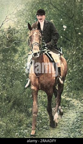 Cecil Aldin (1870-1935), artiste animalière et sportif et maître de la chasse aux berks du Sud, a pris une image à Burghfield pour se livrer à son passe-temps préféré. Pendant la guerre, il était également responsable du contrôle, de l'organisation et des soins des chevaux au dépôt de remise en état de l'armée de convalescence dans le Berkshire. Date: 1917 Banque D'Images