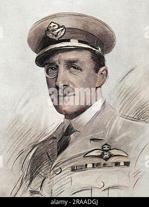 Le major-général Sir William Sefton Brancker (1877-1930), pionnier de l'aviation civile, dépeint par le lieutenant Percival Anderson pendant la première Guerre mondiale lorsqu'il était contrôleur général de l'équipement au Conseil de l'air. M. Brancker a été formé pour l'armée britannique à Woolwich, se joignant à l'Artillerie royale en 1896. Il a servi dans la deuxième guerre des Boers et plus tard pendant plusieurs années en Inde, où il a fait son premier vol en 1910. Le 18 juin 1913, il a reçu le certificat d'aviateur du Royal Aero Club n° 525. Pendant la première Guerre mondiale, il a occupé d'importants postes administratifs au corps royal de vol et à la lat Banque D'Images