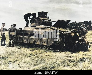 Char de Matilda britannique en France pendant la Seconde Guerre mondiale Date: 1940 Banque D'Images