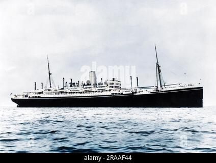 HMS Jervis Bay, un croiseur marchand armé qui a servi pendant la Seconde Guerre mondiale. Lancé en 1922 (en tant que navire à passagers), commandé pour le service de guerre 1939, bombardé et coulé par le cuirassé allemand amiral Scheer novembre 1940. Date: 1939-1940 Banque D'Images