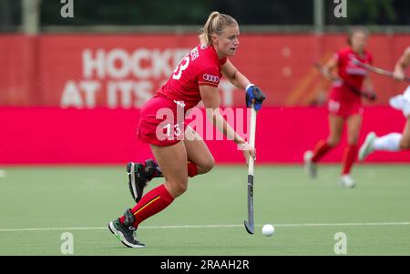 Anvers, Belgique. 02nd juillet 2023. Alix Gerniers de Belgique photographiés en action lors d'un match de hockey entre l'équipe nationale belge Red Panthers et les États-Unis, dimanche 02 juillet 2023 à Anvers, match 10/12 dans la phase de groupe de la Ligue pro FIH 2023. BELGA PHOTO VIRGINIE LEFOUR crédit: Belga News Agency/Alay Live News Banque D'Images