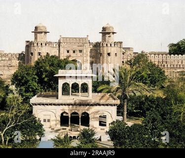 Hazuri Bagh, un jardin à Lahore, au Pakistan (à l'époque en Inde). Date: Vers 1890s Banque D'Images