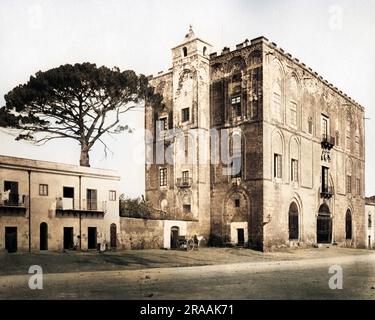 Château, la Zisa, Palerme, Sicile, Italie. Date : fin du 19th siècle Banque D'Images