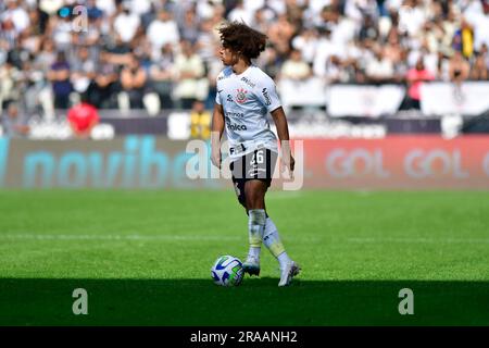 São Paulo (SP), 2nd juillet 2023 - Soccer/CORINTHIANS-RB BRAGANTINO - Biro - Match entre Corinthiens x Red Bull Bragantino, valable pour le treizième tour du Championnat brésilien, tenu à la Neo Quimica Arena, à l'est de São Paulo, ce dimanche matin 02. (Photo: Eduardo Carmim/Alamy Live News Banque D'Images