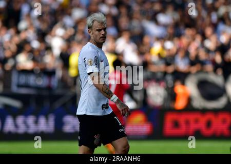 São Paulo (SP), 2nd juillet 2023 - Soccer/CORINTHIANS-RB BRAGANTINO - Roger Guedes - match entre Corinthiens x Red Bull Bragantino, valable pour le treizième tour du Championnat brésilien, tenu à la Neo Quimica Arena, à l'est de São Paulo, ce dimanche matin 02. (Photo: Eduardo Carmim/Alamy Live News Banque D'Images