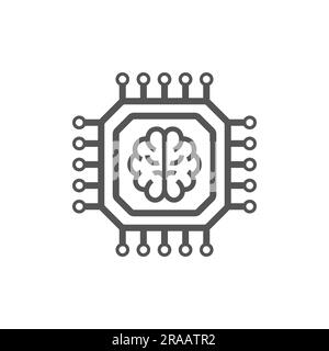 Icône du processeur d'intelligence artificielle pour les sites Web et le design mobile et plat. Processeur ai mobile. Contour modifiable. SPE 10 Illustration de Vecteur