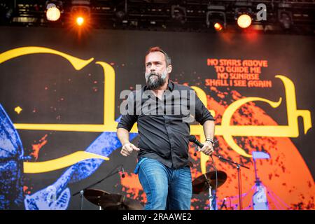 Oslo, Norvège. 22nd, juin 2023. Le groupe de rock américain Clutch joue un concert lors du festival de musique norvégien tons of Rock 2023 à Oslo. Ici, le chanteur Neil Fallon est vu en direct sur scène. (Crédit photo: Gonzales photo - Terje Dokken). Banque D'Images