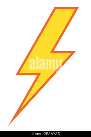 symbole d'éclair - couleur silhouette simple de flash, illustration vectorielle isolée sur blanc Illustration de Vecteur