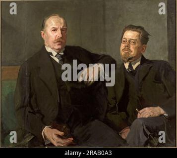 Portrait de Weysenhoff et Wladyslaw Stanislaw Reymont, pseudonyme Stanislaw Wladyslaw Rejment (né le 7 mai 1867, mort le 5 décembre 1925 à Varsovie) - écrivain polonais, auteur de prose et romancier, un des principaux représentants du réalisme avec des éléments de naturalisme dans la prose de la jeune Pologne peinture par Stanislaw Lentz (1861-1920), Reproduction historique, numériquement restaurée d'un original du 19th siècle / Porträt des Weysenhoff et Wladyslaw Stanislaw Reymont, pseudonyme Stanislaw Wladyslaw Rejment (geboren am 7. Mai 1867, gestorben am 5. Dezember 1925 dans Warschau) - polnischer Schriftsteller, Pro Banque D'Images