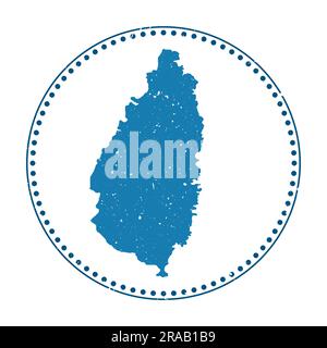 Autocollant Sainte-Lucie. Tampon en caoutchouc de voyage avec carte de l'île, illustration vectorielle. Illustration de Vecteur