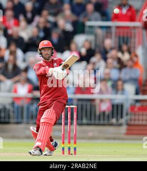 2nd juillet 2023; Old Trafford Cricket Ground, Manchester, Angleterre: Vitalité Blast T20 League Cricket, Lancashire Lightning versus Northamptonshire Steelbacks; Dane Vilas de Lancashire Banque D'Images