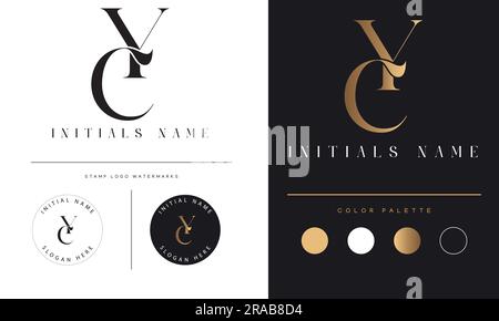 Luxe YC ou CY initiale monogramme texte lettre logo Design Illustration de Vecteur